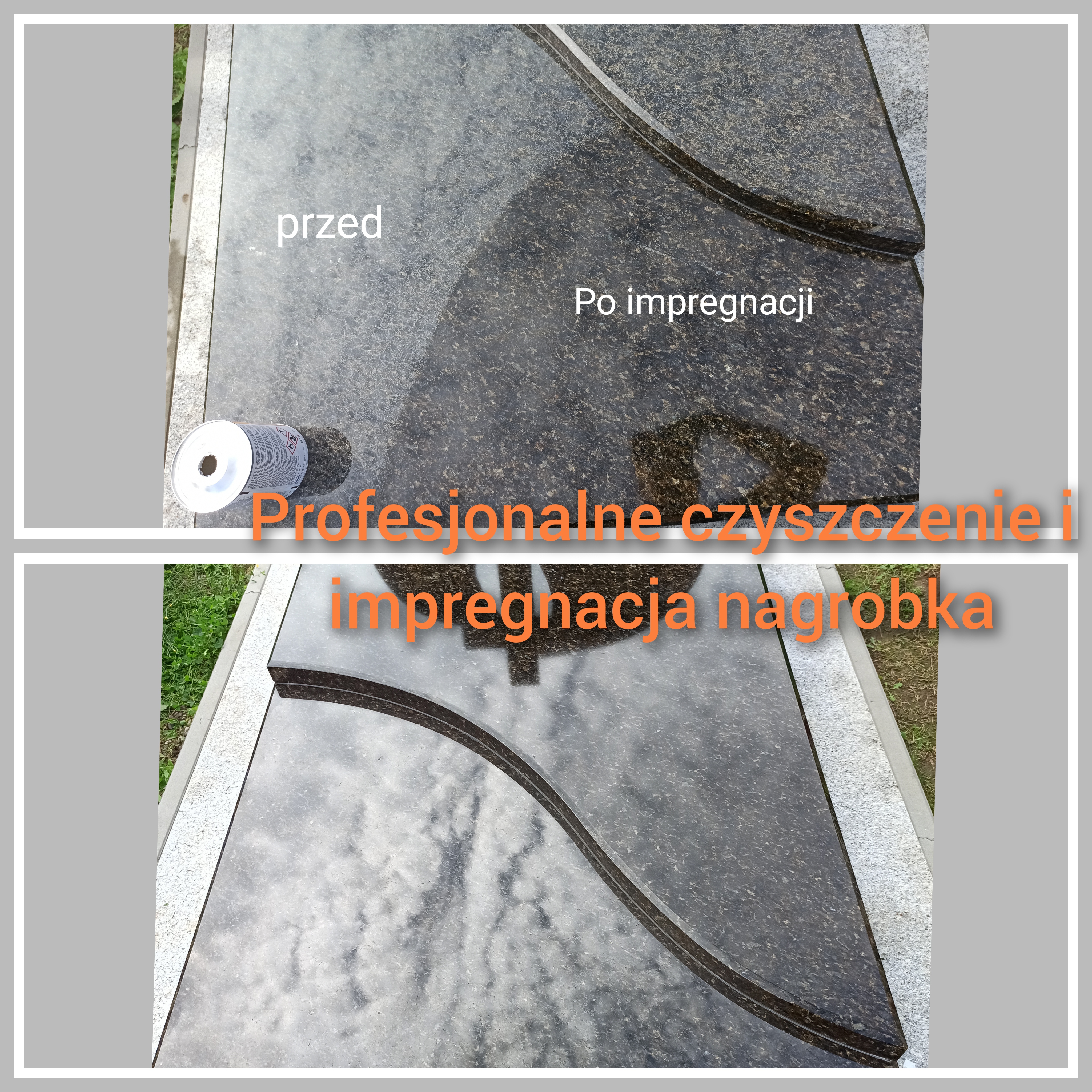 Profesjonalne czyszczenie i impregnacja nagrobka granitowego