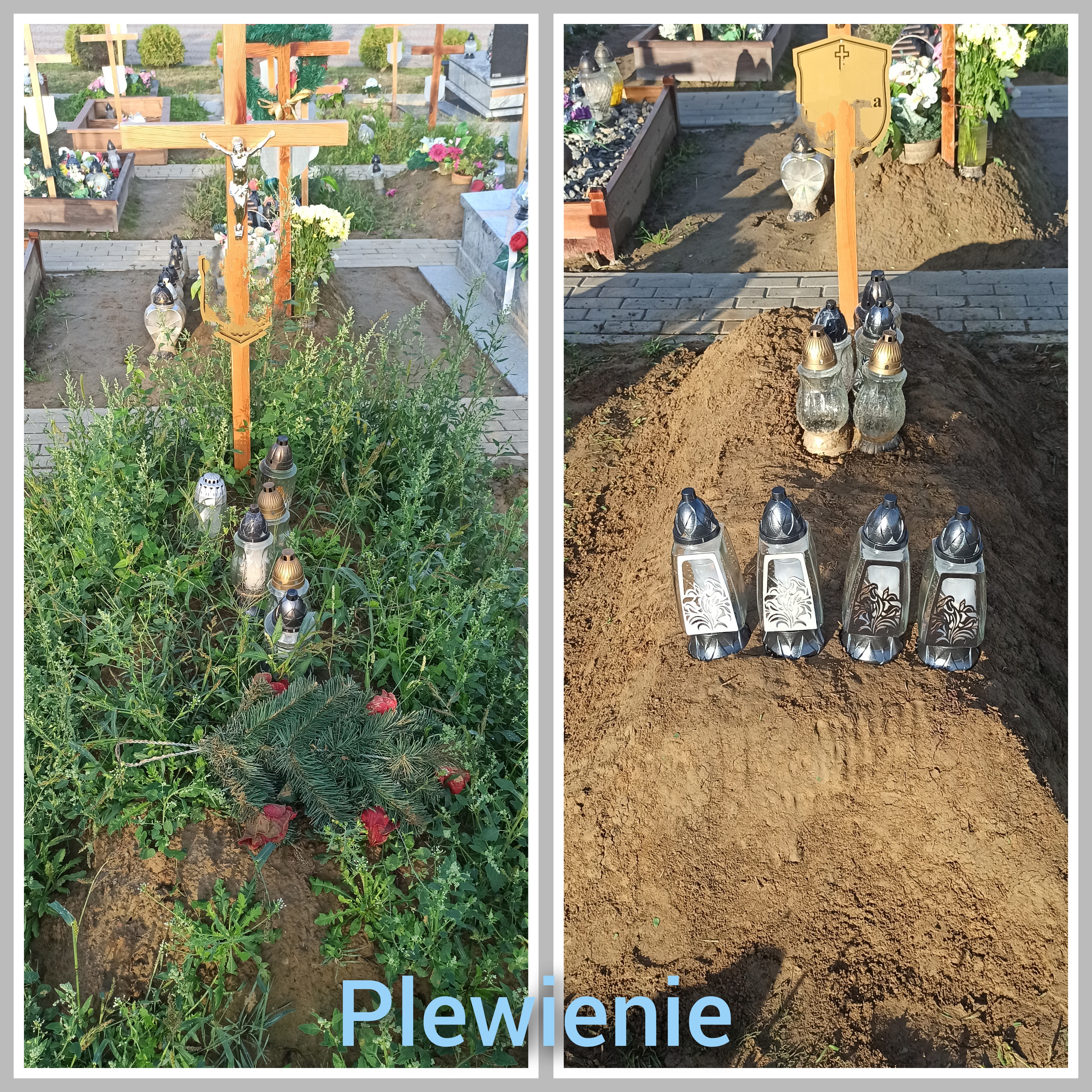 Plewienie i odchwaszczanie nagrobka