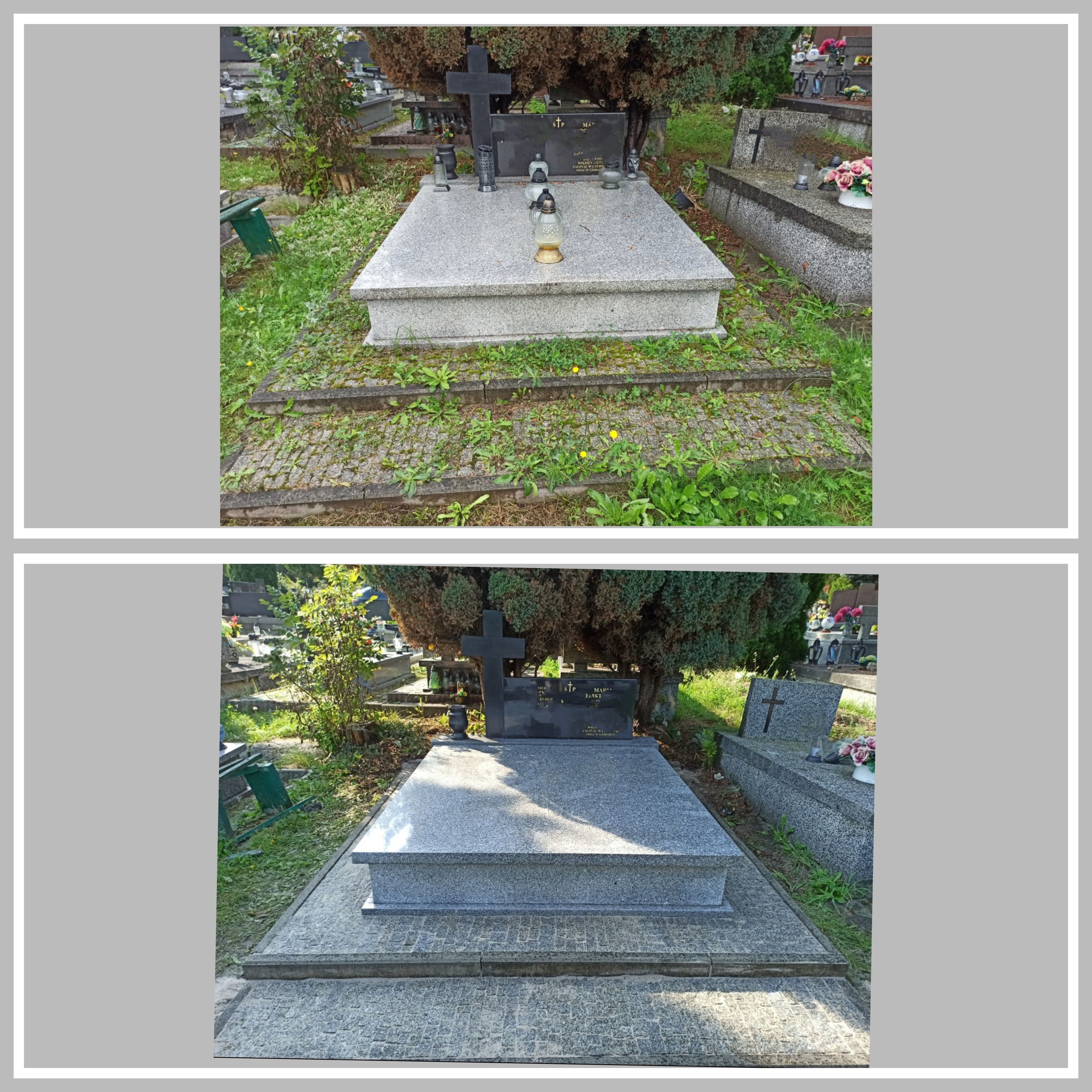 Czyszczenie nagrobka i otoczenia wokół