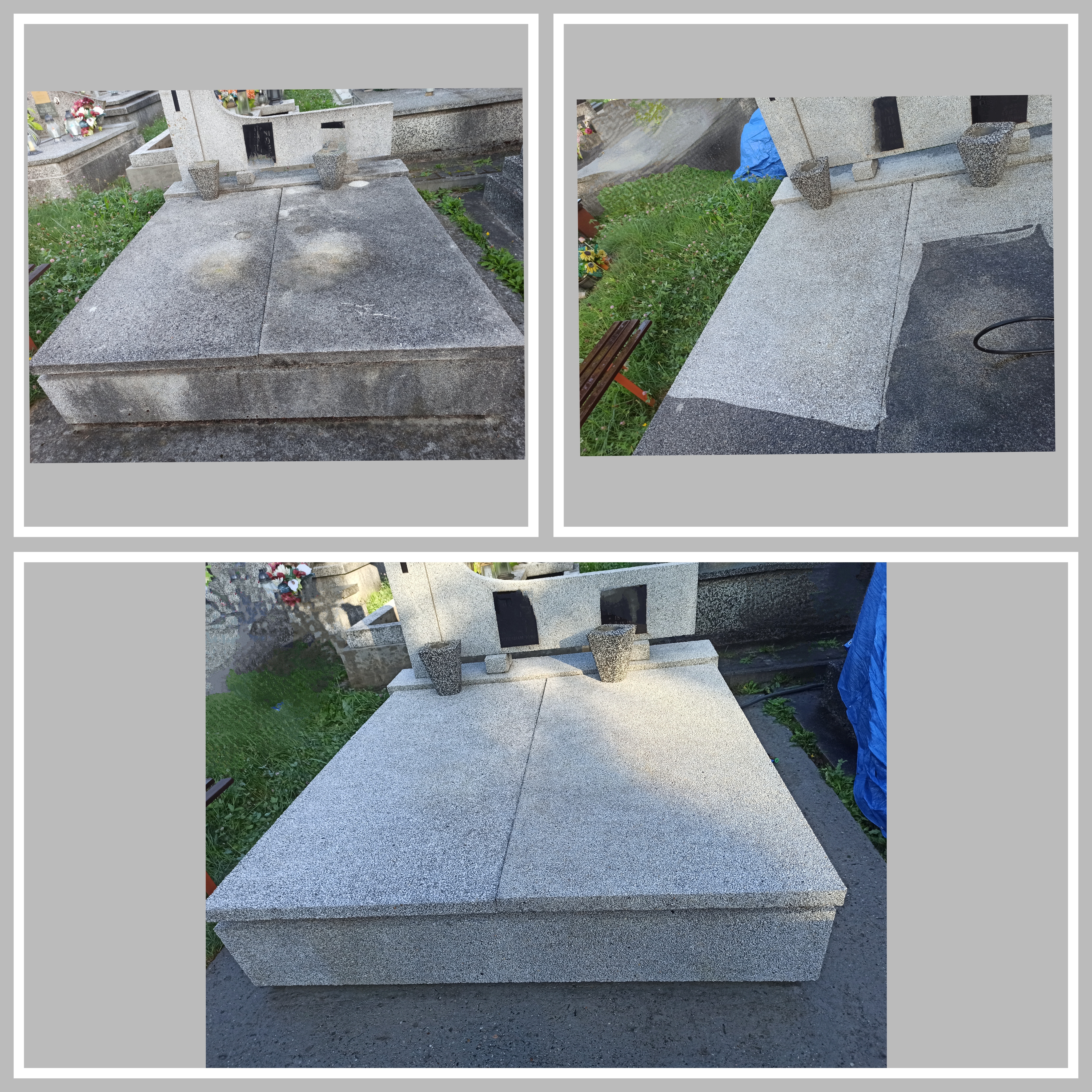 Czyszczenie zabrudzonego nagrobka lastryko