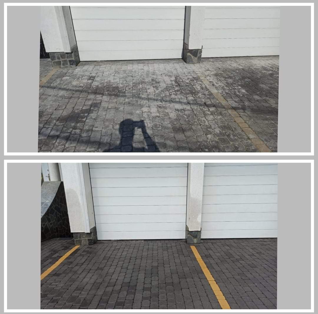 Czyszczenie kostki brukowej z zabrudzeń pobudowlanych