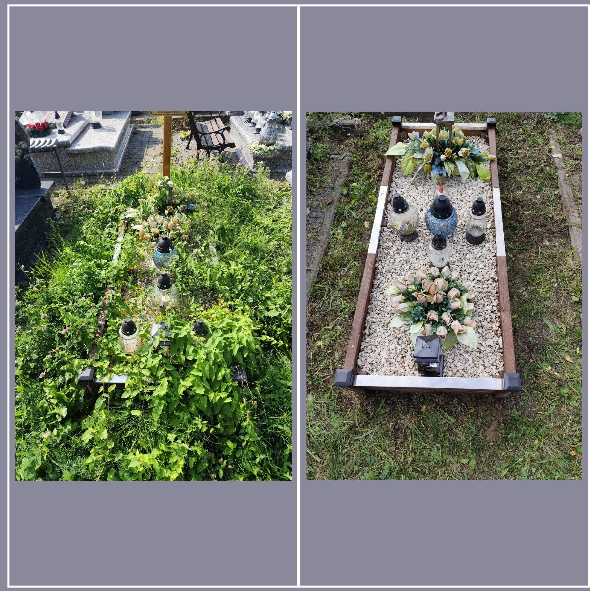 Odchwaszczanie grobu